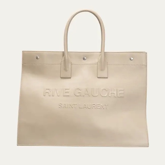 NWT SAINT LAURENT Rive Gauche Leather large Tote Bag 100% authentic genuine - Picture 1 of 8